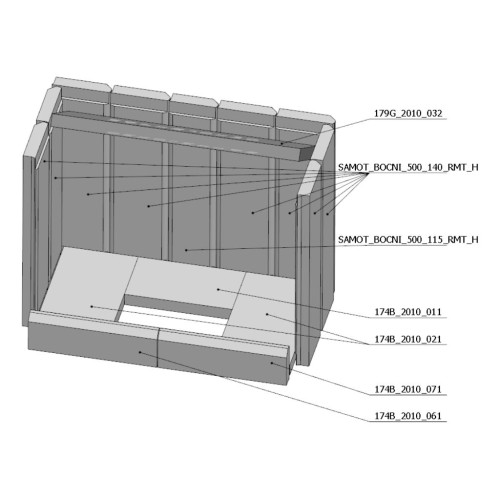 Šamotová komora komplet KV HEAT W 2G 70.50.01 